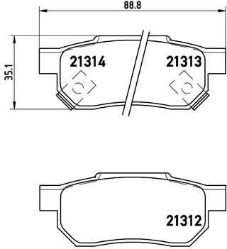 Bremsbelagsatz, Scheibenbremse Hinterachse Brembo P 28 017 von Brembo