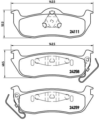 Bremsbelagsatz, Scheibenbremse Hinterachse Brembo P 37 011 von Brembo