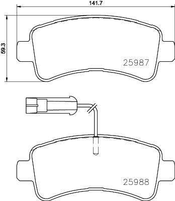 Bremsbelagsatz, Scheibenbremse Hinterachse Brembo P 61 130 von Brembo