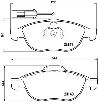 Bremsbelagsatz, Scheibenbremse Vorderachse Brembo P 23 075 von Brembo