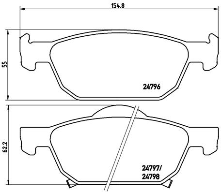 Bremsbelagsatz, Scheibenbremse Vorderachse Brembo P 28 044X Bremsbelagsatz, Scheibenbremse Vorderachse Brembo P 28 044X von Brembo
