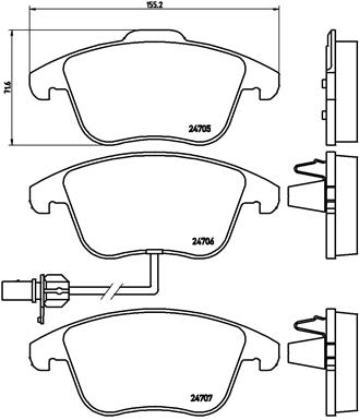 Bremsbelagsatz, Scheibenbremse Vorderachse Brembo P 85 113X Bremsbelagsatz, Scheibenbremse Vorderachse Brembo P 85 113X von Brembo
