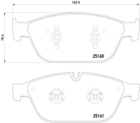 Bremsbelagsatz, Scheibenbremse Vorderachse Brembo P 85 128 von Brembo