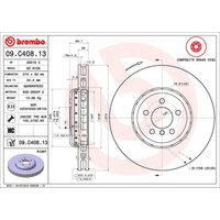 Bremsscheibe BREMBO 09C40813 vorne, belüftet, hochkarbonisiert, 1 Stück von Brembo