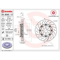 Bremsscheibe BREMBO 09B08513 vorne, belüftet, perforiert, 1 Stück Bremsscheibe BREMBO 09B08513 vorne, belüftet, perforiert, 1 Stück von Brembo