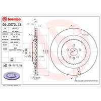 Bremsscheibe BREMBO 09D07023 hinten, belüftet, 1 Stück von Brembo