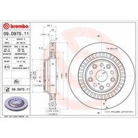 Bremsscheibe BREMBO 09D97511 hinten, belüftet, 1 Stück von Brembo