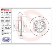Bremsscheibe BREMBO 08D75811 hinten, voll, hochkarbonisiert, 1 Stück Bremsscheibe BREMBO 08D75811 hinten, voll, hochkarbonisiert, 1 Stück von Brembo