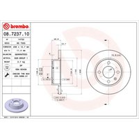 Bremsscheibe BREMBO 08.7237.10, vorne, voll, 1 Stück Bremsscheibe BREMBO 08.7237.10, vorne, voll, 1 Stück von Brembo