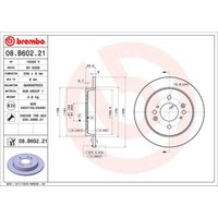 Bremsscheibe BREMBO 08B60221 hinten, voll, 1 Stück von Brembo