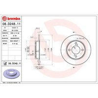 Bremsscheibe BREMBO 08D24811 hinten, voll, 1 Stück Bremsscheibe BREMBO 08D24811 hinten, voll, 1 Stück von Brembo