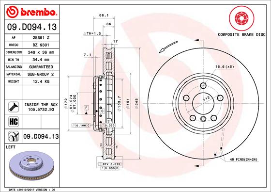 Bremsscheibe Brembo 09.D094.13 Bremsscheibe Brembo 09.D094.13 von Brembo