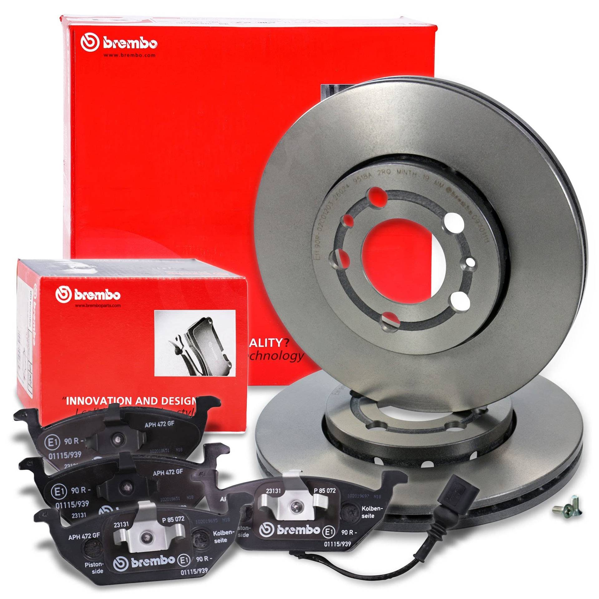 BREMBO Coated Disc Line Bremsenset Vorderachse inkl. Bremsscheiben Vorne Ø 256 mm Belüftet und Bremsbeläge Vorne + Verschleißkontakt BREMBO Coated Disc Line Bremsenset Vorderachse inkl. Bremsscheiben Vorne Ø 256 mm Belüftet und Bremsbeläge Vorne + Verschleißkontakt von Brembo