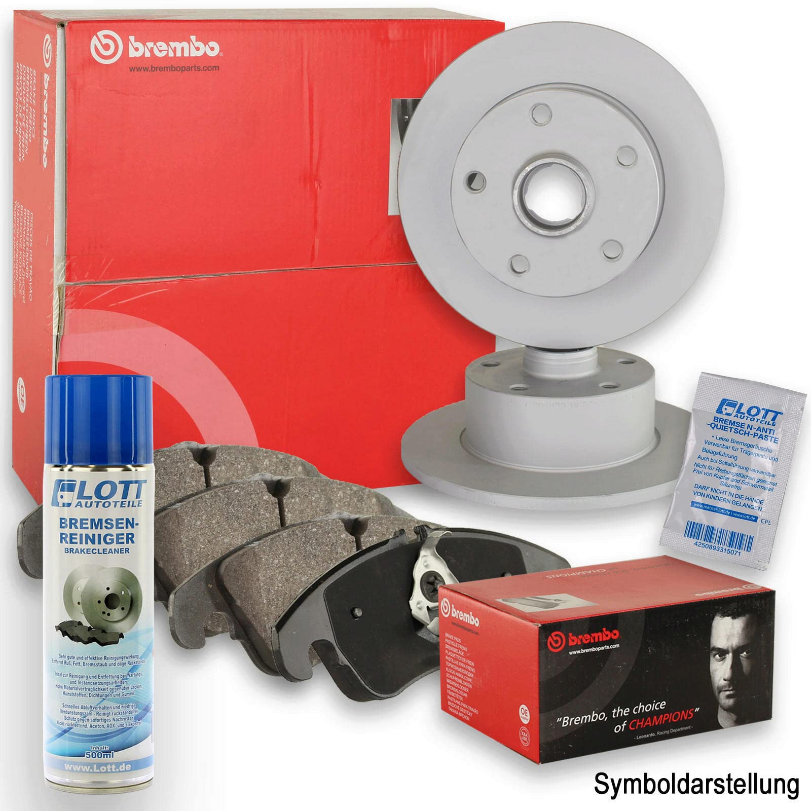 Original Brembo Bremsscheiben hinten + Brembo Bremsbeläge Bremsklötze Bremsenset Bremsenkit Komplettset Hinterachse + Bremsenreiniger Original Brembo Bremsscheiben hinten + Brembo Bremsbeläge Bremsklötze Bremsenset Bremsenkit Komplettset Hinterachse + Bremsenreiniger von Brembo