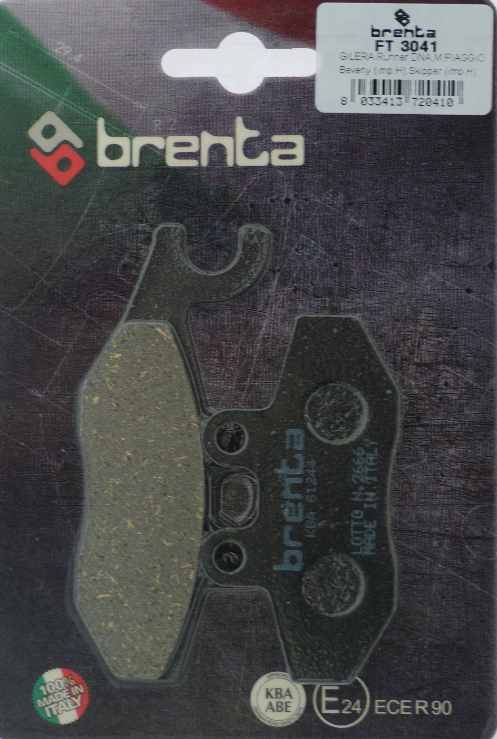 Brenta Bremsbeläge Bio Moto für Aprilia Sport City, Gilera, Peugeot, Piaggio von Brenta