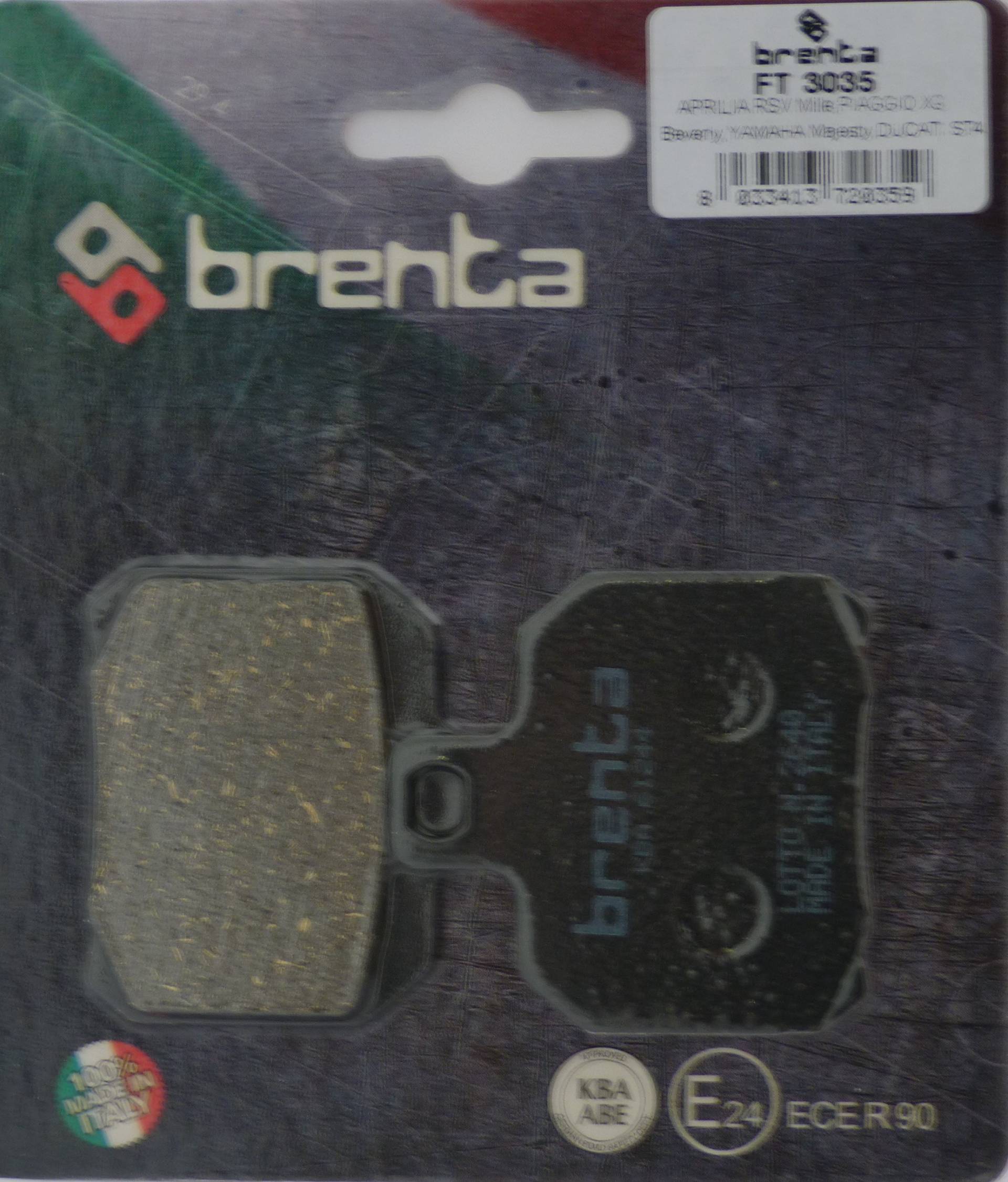 Brenta Bremsbeläge Organische Motorrad für Aprilia, Benelli, Bombardier ATV, Cagiva von Brenta