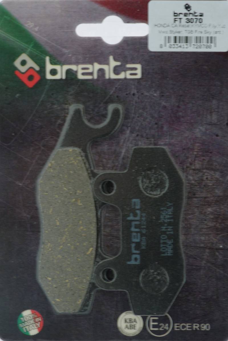 Brenta Organische Motorrad-Bremsbeläge für Benelli Caffe Schwarz 250, Daelim, Generic, Kreidler von Brenta