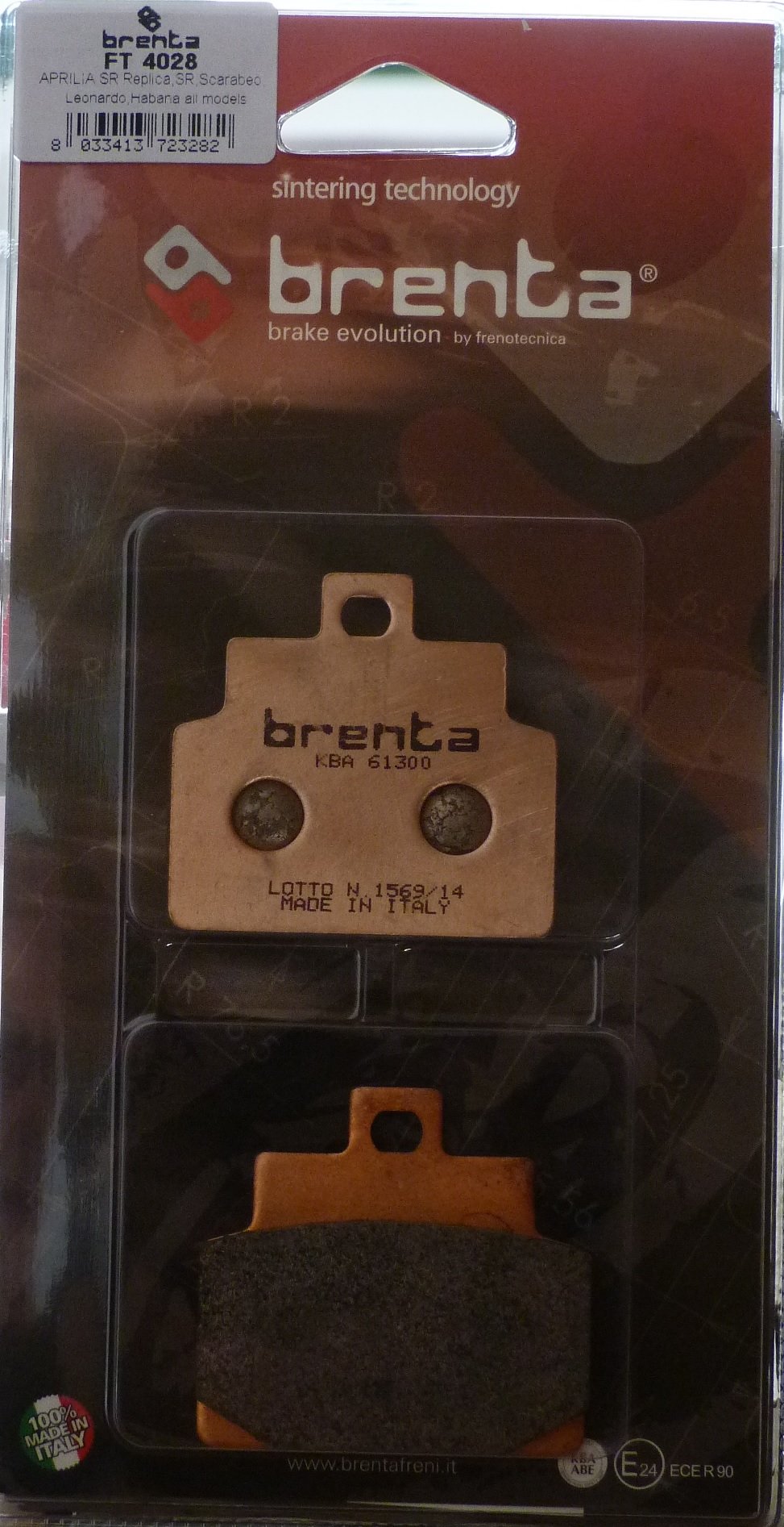 Brenta Bremsbeläge Sinter Moto für Aprilia Scarabeo 100 (Minarelli Motor), SR 150 von BRENTA