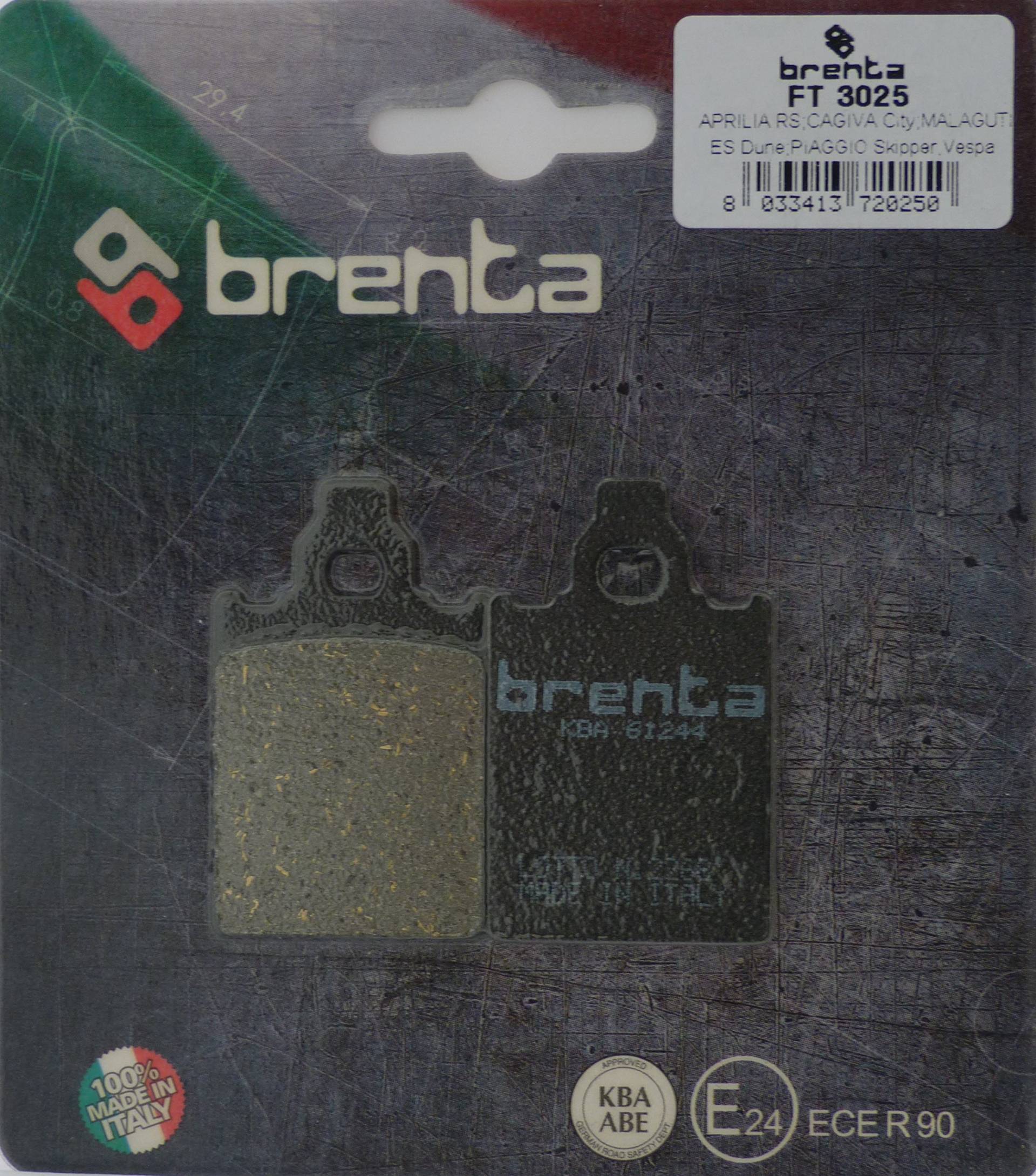 Brenta Bremsbeläge Vorne ft3025â Bio für vorne Italjet LML Piaggio Vespa von BRENTA