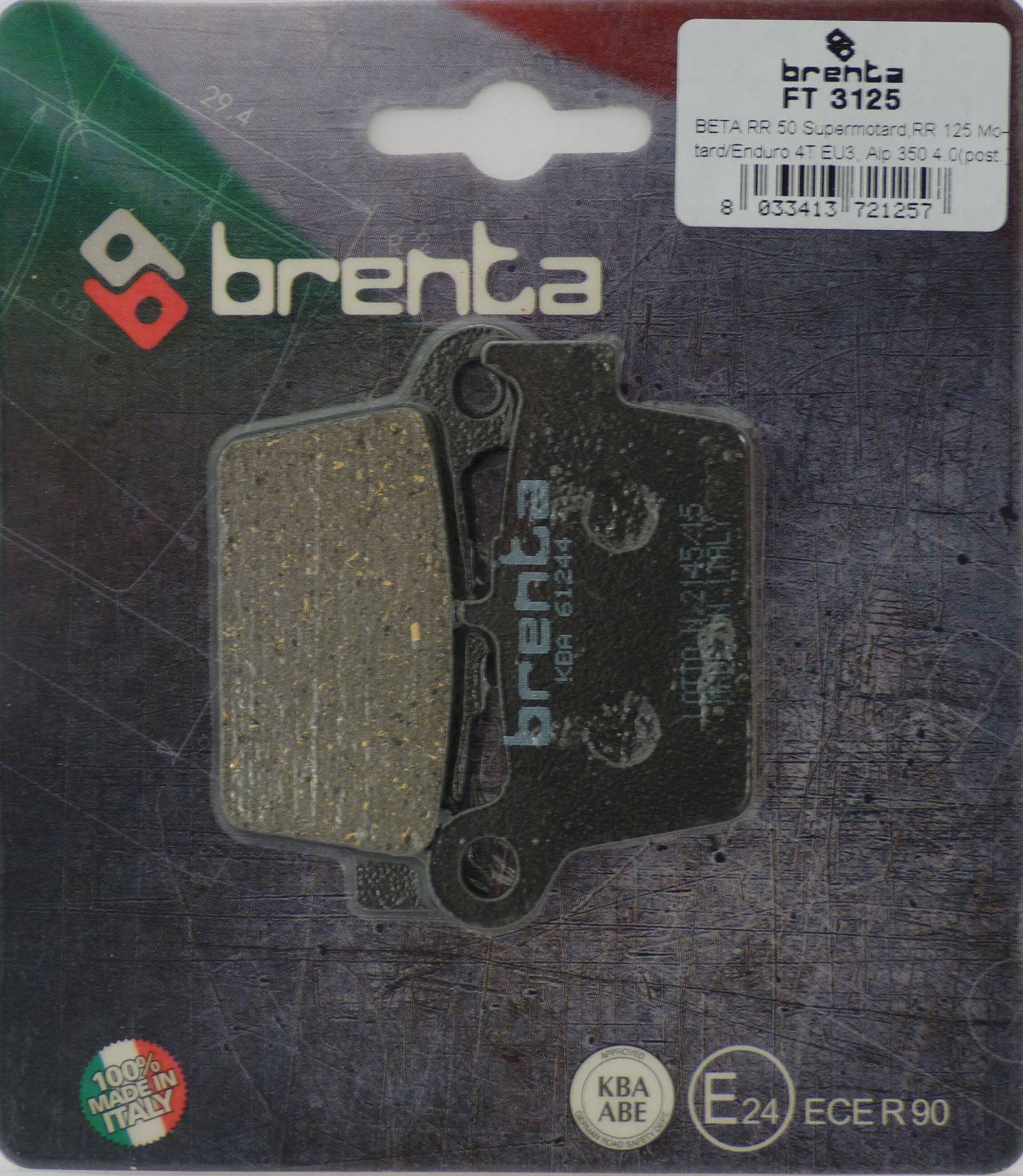 Brenta Bremsbeläge Organische Motorrad für Beta RR 50 Enduro, RR 50 Supermotard, Urban 200 von Brenta