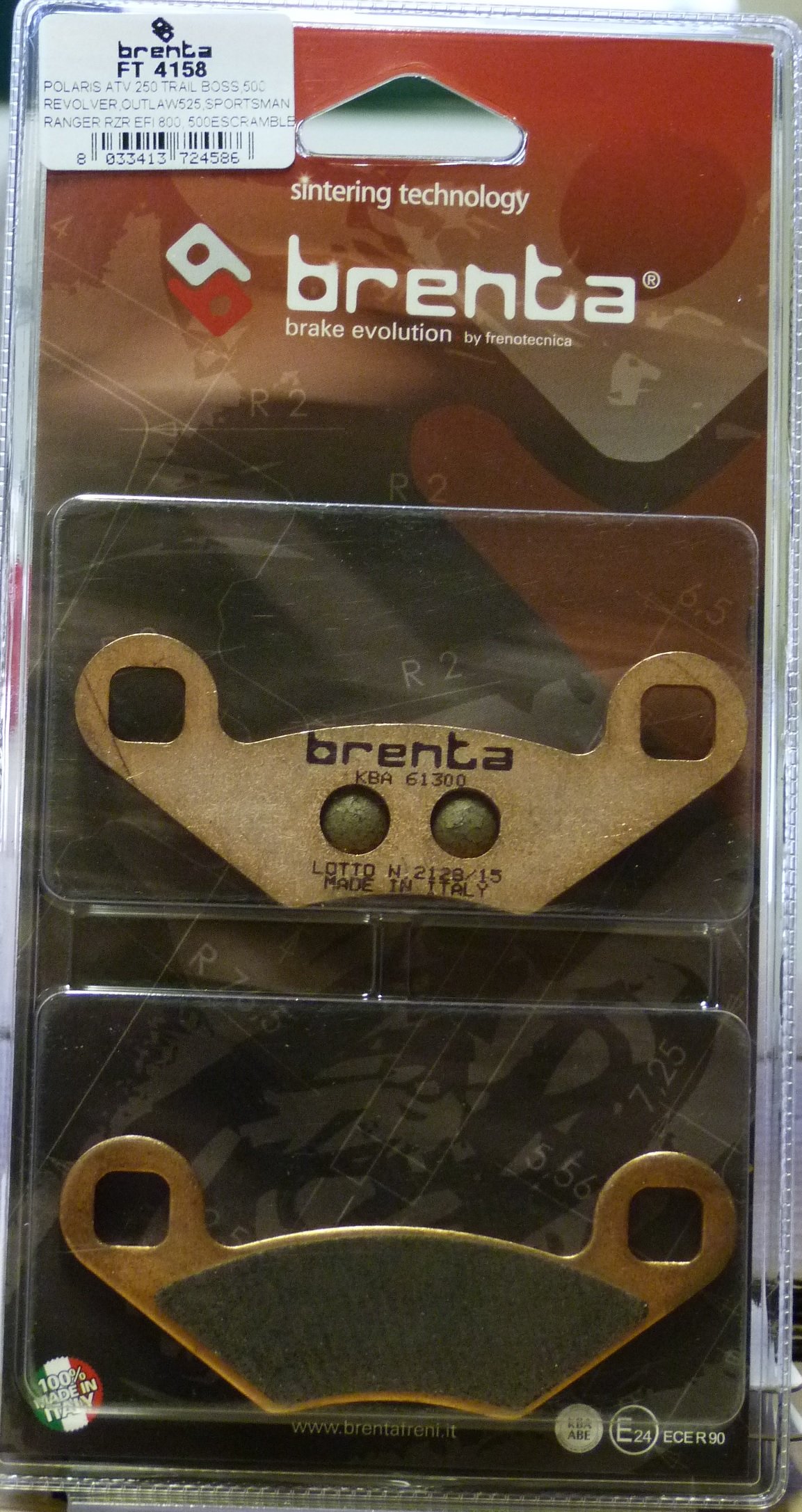 Brenta ft 4158 Bremsbeläge Sinter Moto, Set von 2 von BRENTA