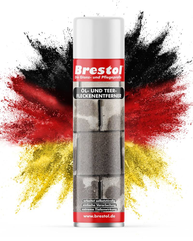 BRESTOL® ÖLFLECKENTFERNER SPRAY 400 ml Sprühdose - Ölfleckenentferner für Pflastersteine Parkplatzreiniger Werkstattboden-Reiniger von Brestol