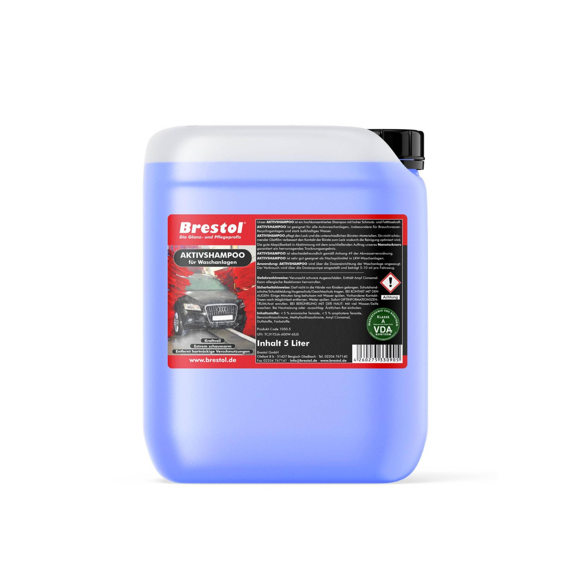 BRESTOL® Aktivshampoo 5 Liter Konzentrat - Aktivschaum Aussenreiniger Autoreiniger Auto-Shampoo für Autowaschanlagen Lackshampoo CarWash Waschstrasse BRESTOL® Aktivshampoo 5 Liter Konzentrat - Aktivschaum Aussenreiniger Autoreiniger Auto-Shampoo für Autowaschanlagen Lackshampoo CarWash Waschstrasse von Brestol