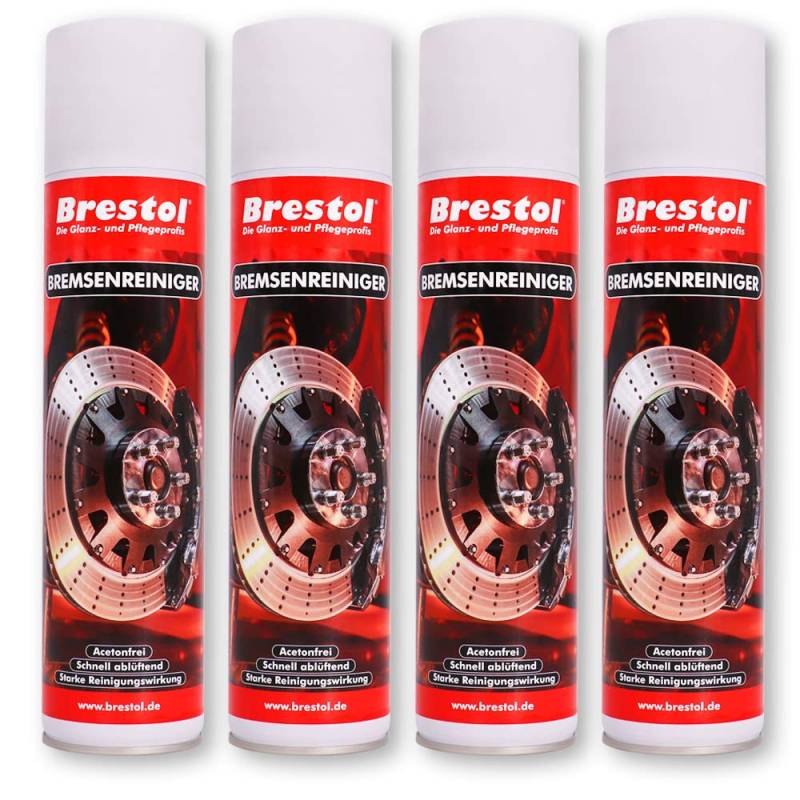 Brestol BREMSENREINIGER 4X 400 ml (7579.2) - Bremsscheibenreiniger Bremssattelreiniger Bremsbelagreiniger Bremsstaubentferner Bremsklotzreiniger Acetonfrei von Brestol