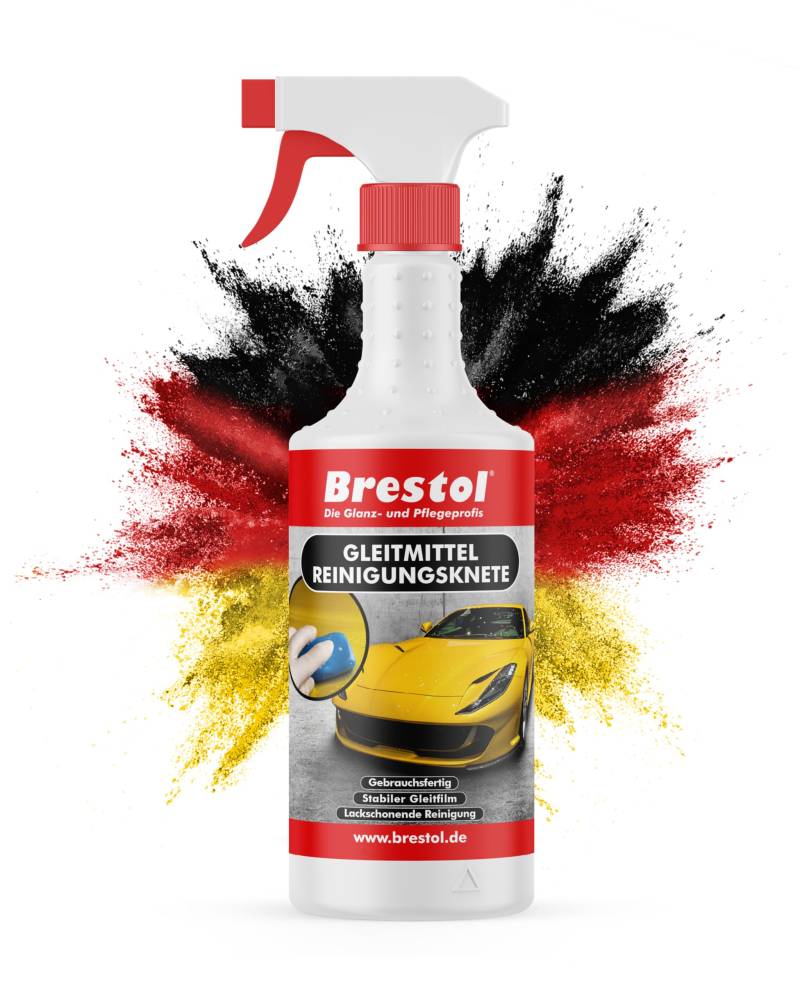 Brestol® Gleitmittel für Reinigungskneten 750 ml – Lackpflege, Lackpolitur, Schmutzentfernung, Unser Gleitmittel entfernt Effektiv und schonend Baumharz, Insekten, Flugrost, Farbspur und Bremsstaub von Brestol