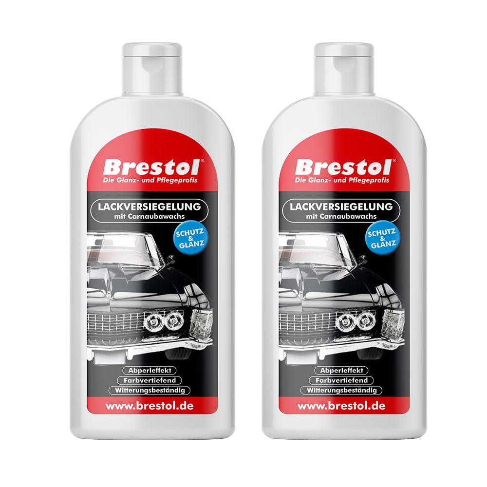 Brestol LACKVERSIEGELUNG 2x 500 ml - mit Carnaubawachs - Hartwachspolitur Autopolitur Hartwachs Abperleffekt Abperl-Effekt Nano streusalzbeständig Brestol LACKVERSIEGELUNG 2x 500 ml - mit Carnaubawachs - Hartwachspolitur Autopolitur Hartwachs Abperleffekt Abperl-Effekt Nano streusalzbeständig von Brestol