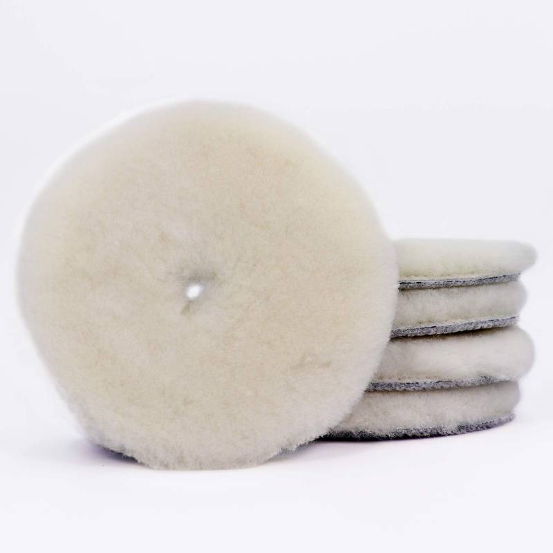 Brestol Lammfell Polierscheibe 5er Set 150 mm - Klett-Polierhaube Polierpad Polierteller Polierschwamm Lammpolierscheibe Lammpolierpad Lammfellpolierpad Lammfellhaube Lammfellpolierhaube von Brestol