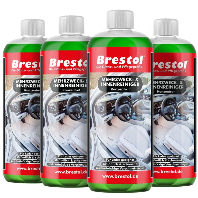 Brestol® Neutralreiniger 4X 1000 ml – Vielseitige Reinigung für alle Oberflächen - Effektiv und sparsam – Ideal für die Autopflege zu Hause oder in der Werkstatt - Cockpitreiniger, Mehrzweckreiniger von Brestol