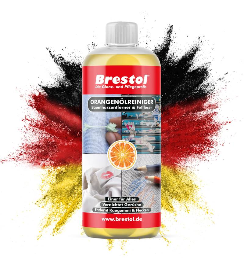 BRESTOL® ORANGENREINIGER 1000 ml - Universalreiniger Fett Öl Kaugummi Baumharz Entferner Baumharzentferner Geruchsneutralisierer Orangenölreiniger von Brestol