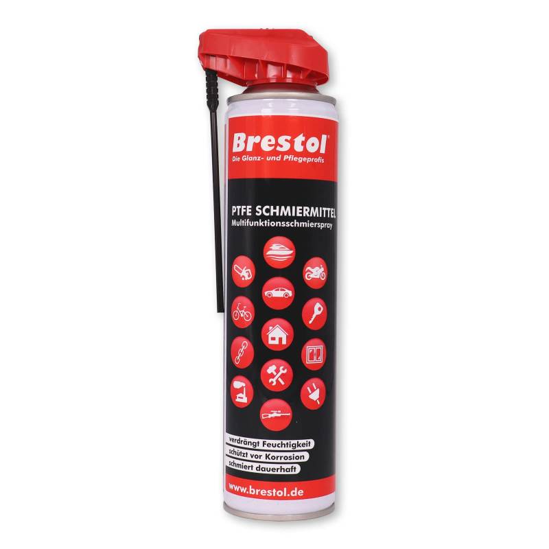 Brestol PTFE Spray 400 ml - 10 in 1 Schmierspray auf PTFE-Basis Schmiermittel Kettenspray Rostlöser Kriechöl Schneidöl Trennmittel Korrosionsschutz Kontaktspray Zahnradspray Feuchtigkeitsverdränger von Brestol