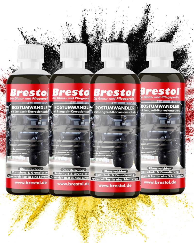 Brestol® ROSTUMWANDLER 4X 300 ml (7325) - Rostkonverter & Grundierung in einem Zug - Rostschutz Rostlöser von Brestol