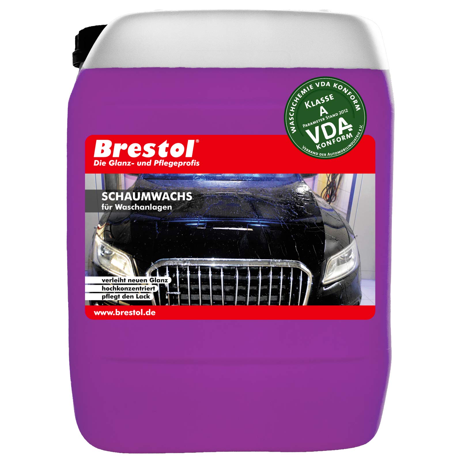 Brestol SCHAUMWACHS 10 Liter Konzentrat - für Autowaschanlagen - Heisswachs - Sprühwax mit Abperl-Effekt für Auto-Waschstrassen von Brestol