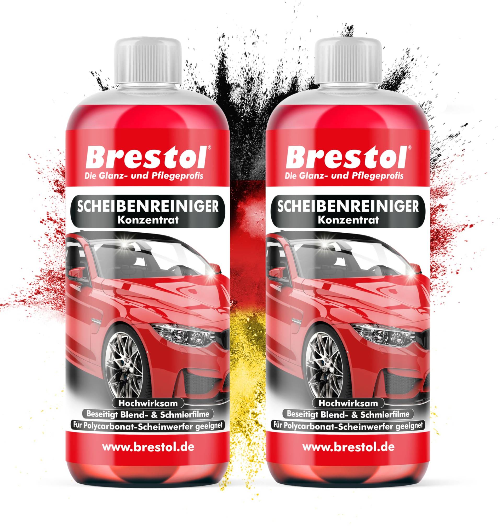 BRESTOL® Scheibenreiniger-Konzentrat für Autos 2x 1000 ml - Für klare Sicht ohne Schlieren – Ergiebiger Reiniger mit starker Reinigungskraft – Ergibt über 400 Liter gebrauchsfertigen Scheibenreiniger von Brestol