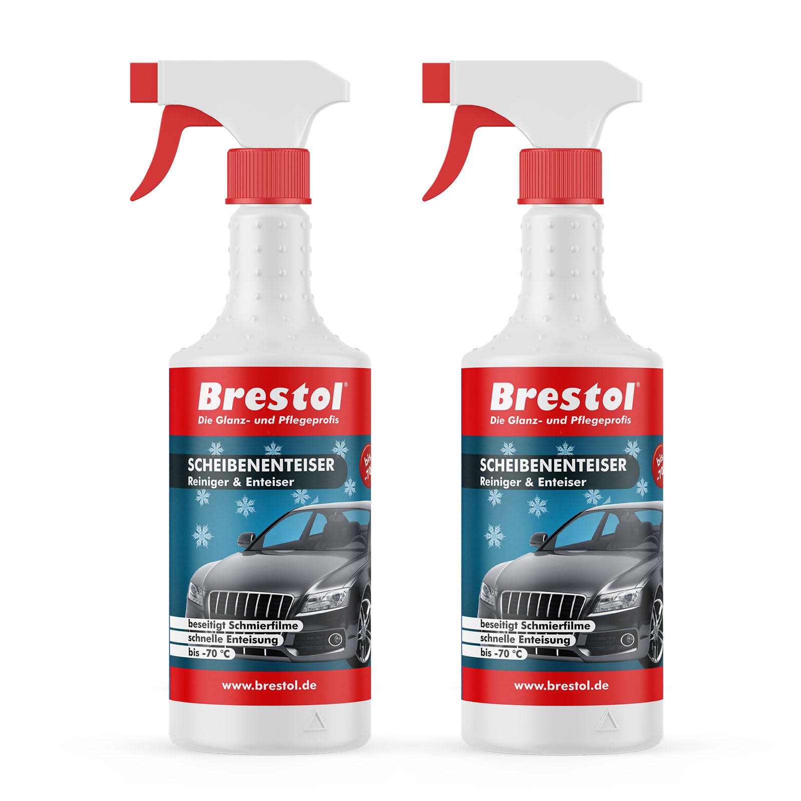 Brestol SCHEIBENENTEISER 2X 750 ml - bis -70 °C Antifrost Anti-Frost Klarsicht Enteiser Scheibenenteiser Türschlossenteiser Klare Sicht von Brestol