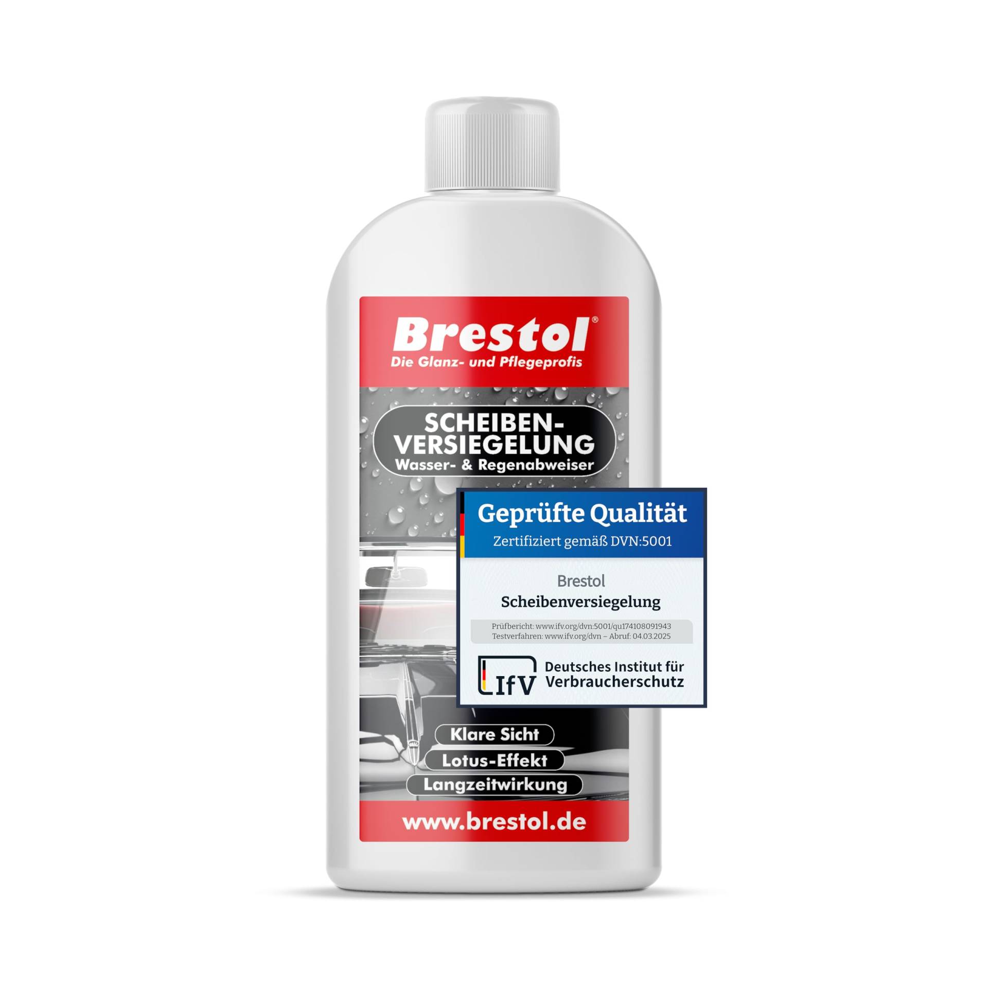 Brestol® Scheibenversiegelung 250 ml - Regenabweiser Wasserabweiser Abperleffekt Abperl-Effekt Nano - Der unsichtbare Scheibenwischer - Rain-Repellent Glasversiegelung Lotuseffekt Fensterversiegelung von Brestol