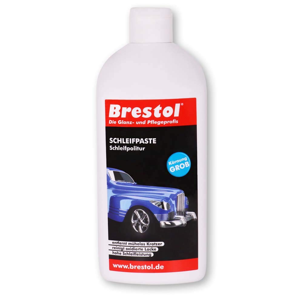 Brestol SCHLEIFPASTE 500 ml - Schleifpolitur Autopolitur - entfernt Kratzer & Schrammen - Rostspuren Farbspuren Reibspuren - Lackreiniger Kratzerentferner von Brestol