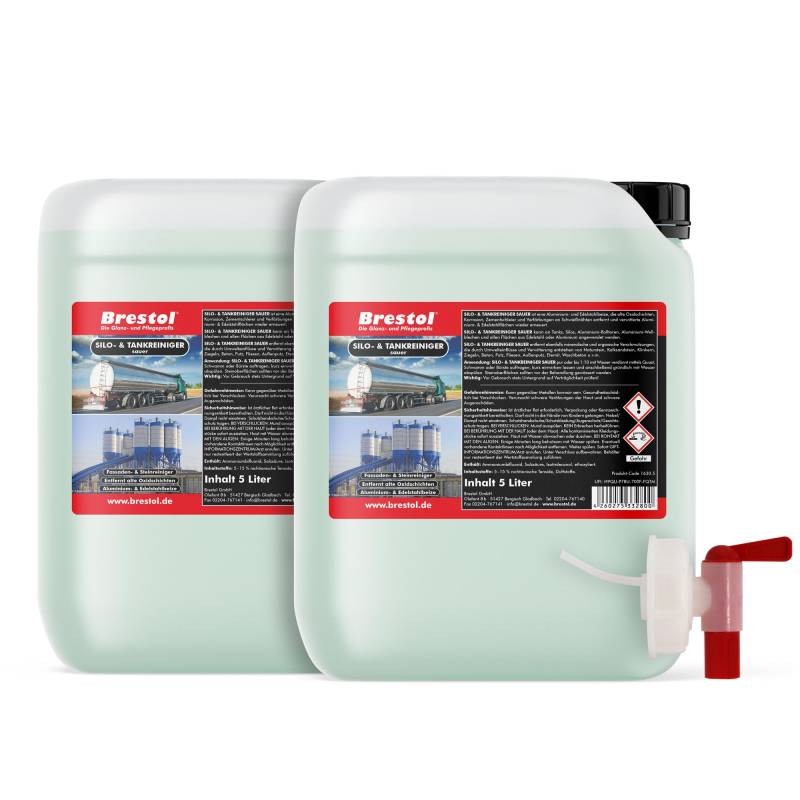 BRESTOL® Silo- & Tankreiniger sauer 10 Liter Konzentrat - Beize Edelstahlbeize Aluminiumbeize Fassadenreiniger Steinreiniger Aluminium Aktivator von Brestol