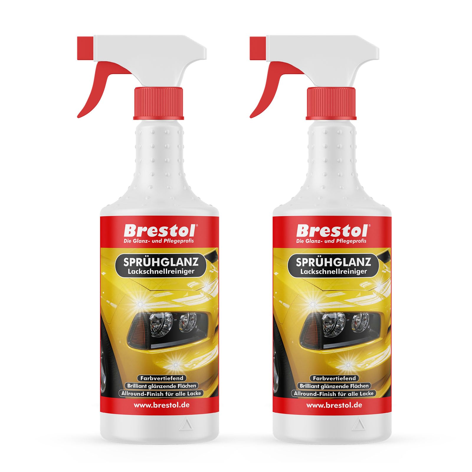 Brestol Autoglanz 2X 750 ml gebrauchsfertig - Sprühwax mit Abperleffekt Abperl-Effekt - Lackschnellreiniger Lackreiniger Autolackreiniger Sprühreiniger Lackversiegelung Sprühglanz von Brestol