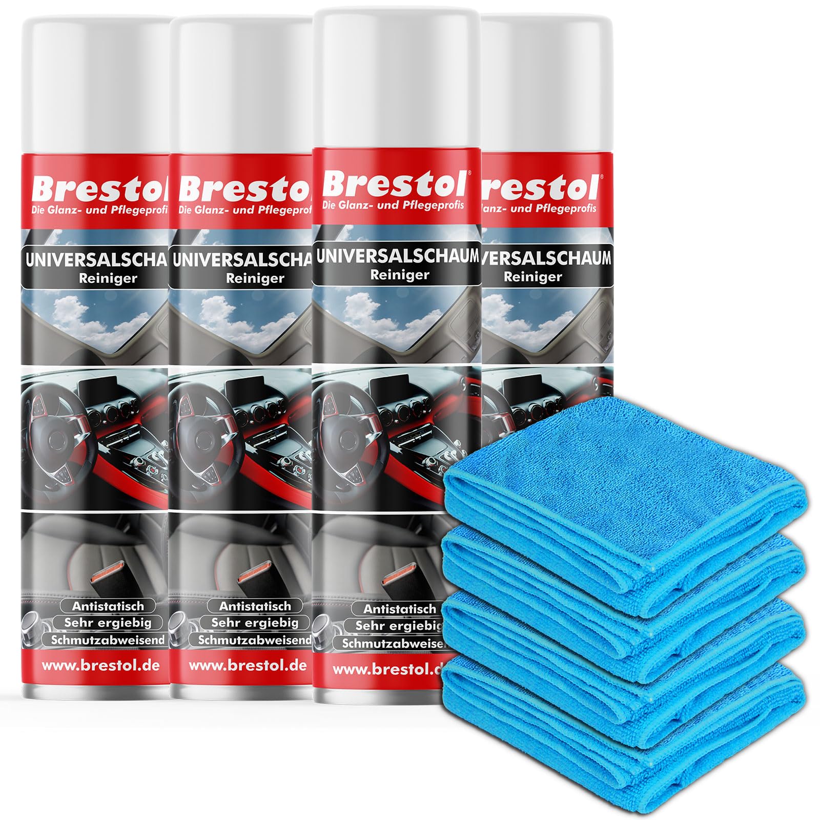 Brestol Autoreiniger Set3-4x 400 ml Dose + 4x Universaltuch - Universalreiniger Schaum Glasreiniger Scheibenreiniger Spiegelreiniger Fensterreiniger Reinigerschaum Universalschaum Brestol Autoreiniger Set3-4x 400 ml Dose + 4x Universaltuch - Universalreiniger Schaum Glasreiniger Scheibenreiniger Spiegelreiniger Fensterreiniger Reinigerschaum Universalschaum von Brestol