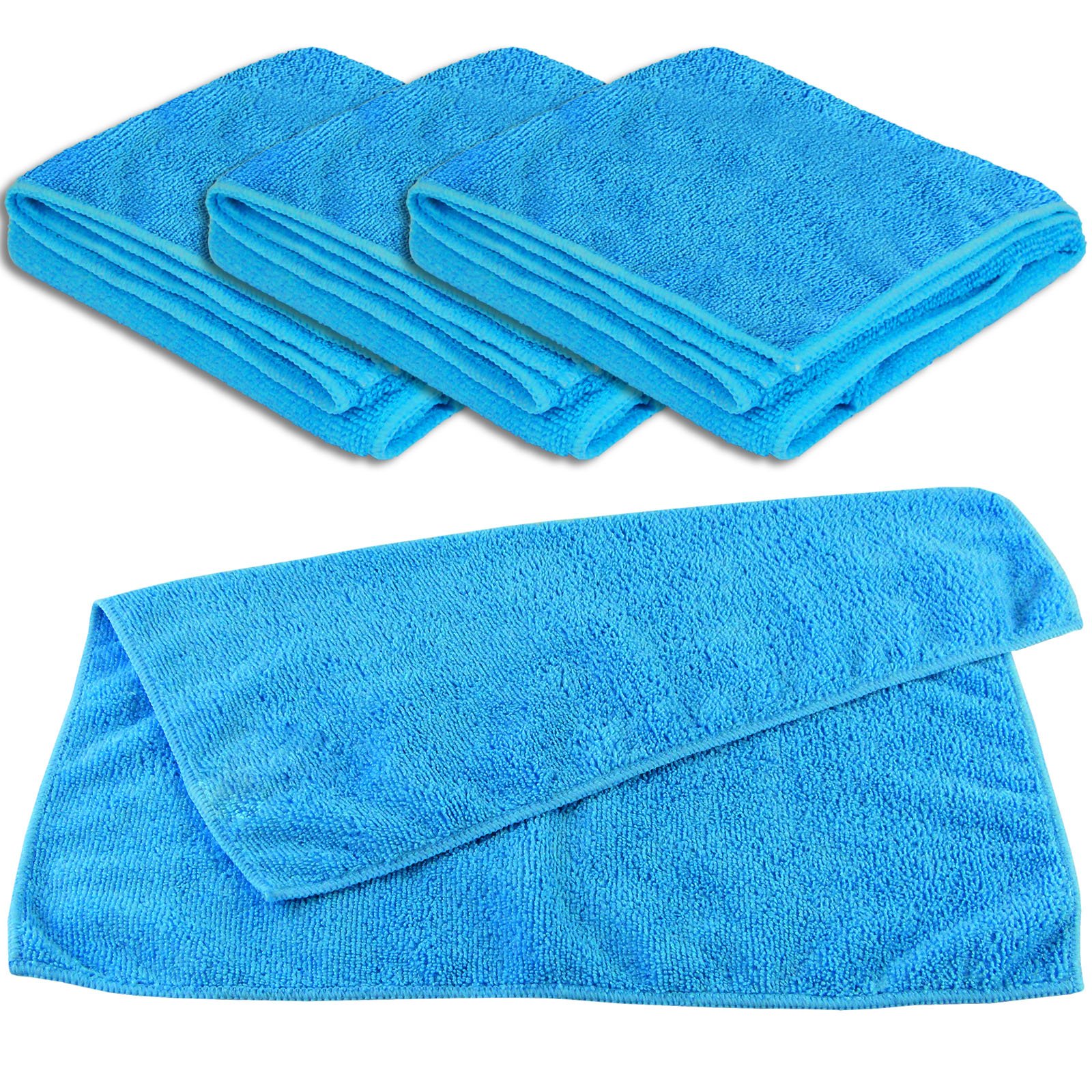 Universaltuch blau 4er Set 40 x 40 cm – 300 g/m² - Mikrofasertuch Allzwecktuch Reinigungstuch Putztuch Staubtuch von Brestol