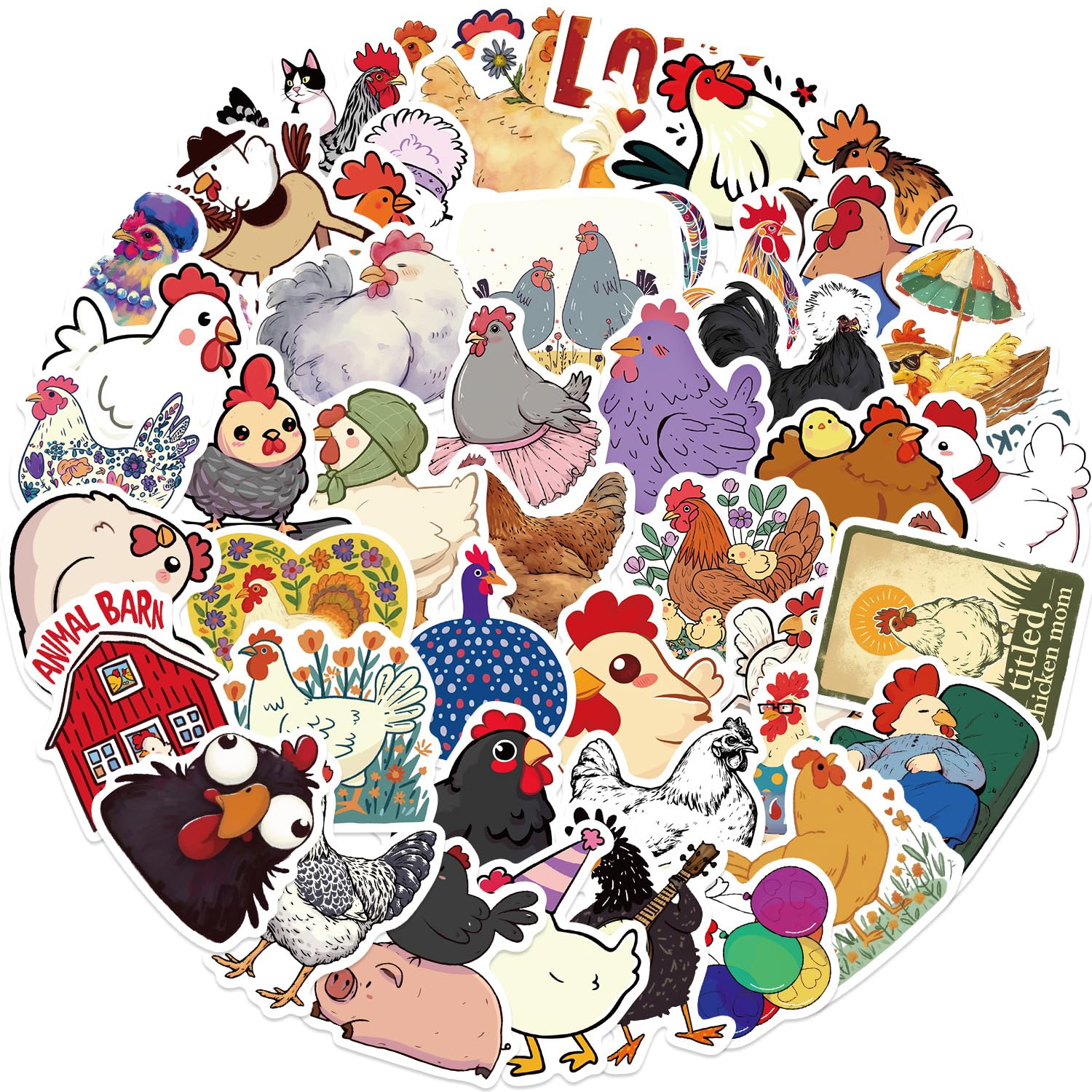 50 Stück Farbige Hühner Aufkleber Auto Laptop Telefon Gitarre Skateboard Motorrad Fahrrad Colored Chicken Stickers Set Vinyl Wasserdicht Aesthetic Aufkleber für Jugendliche Kinder Erwachsene 50 Stück Farbige Hühner Aufkleber Auto Laptop Telefon Gitarre Skateboard Motorrad Fahrrad Colored Chicken Stickers Set Vinyl Wasserdicht Aesthetic Aufkleber für Jugendliche Kinder Erwachsene von Bric Dodo