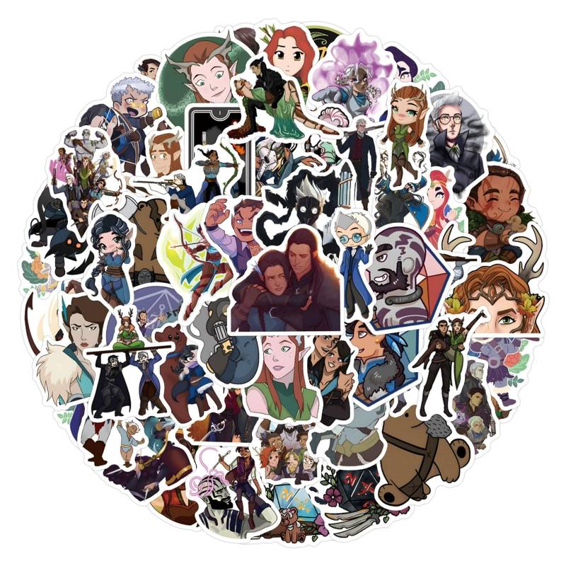 Bric Dodo 100 Stück Vox Machina Aufkleber Auto Laptop Telefon Gitarre Skateboard Motorrad Fahrrad Film Stickers Set Vinyl Wasserdicht Aesthetic Aufkleber für Jugendliche Kinder Erwachsene von Bric Dodo
