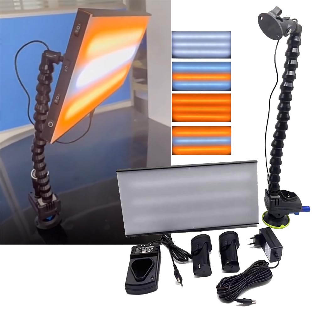 BrightFootBook Auto-Dellen-Reparatur-Licht mit 1500mAh Akku, Led Line Light kann 360° gedreht Werden - 6-Farben einstellbar - Effiziente Entfernung von Dellen von BrightFootBook