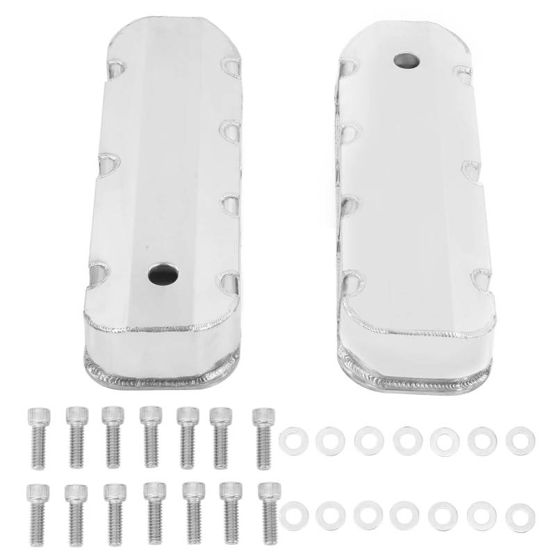 Brilluxa Aluminium -Ventilabdeckungen, 2pcs polierte Abdeckungen, die mit Big Block BBC 396 427 454 502, Motorventilabdeckungssatz, BBC -Ventilabdeckungsaustausch kompatibel von Brilluxa