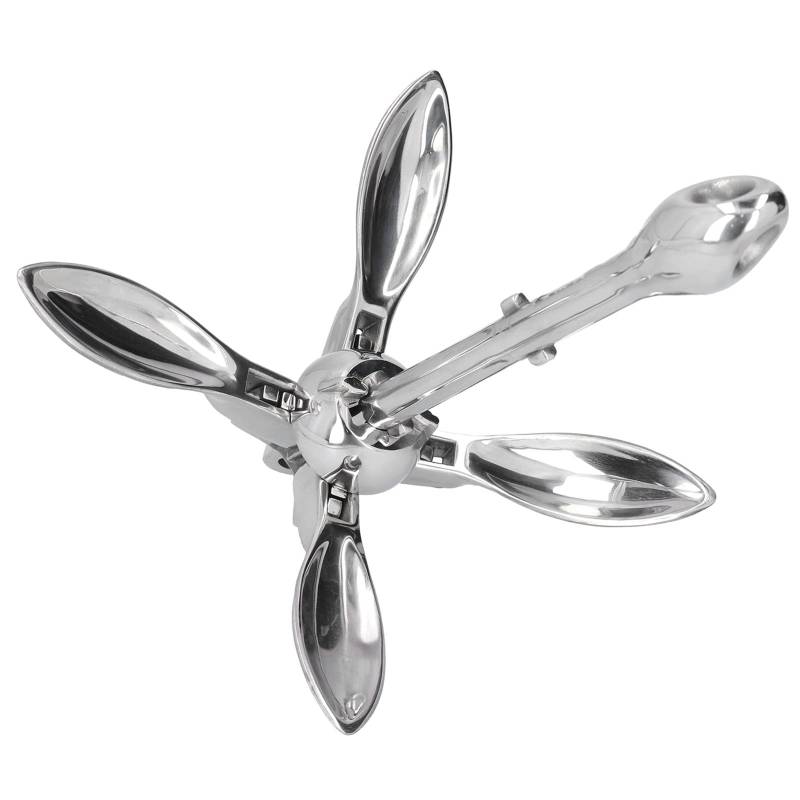 Brilluxa -Anker, faltbarer Grapnel 3,3 Pfund 316 Edelstahl für Marine -Boot Yacht Beiboot, Klappbootanker, Grapnel -Anker -Kit von Brilluxa