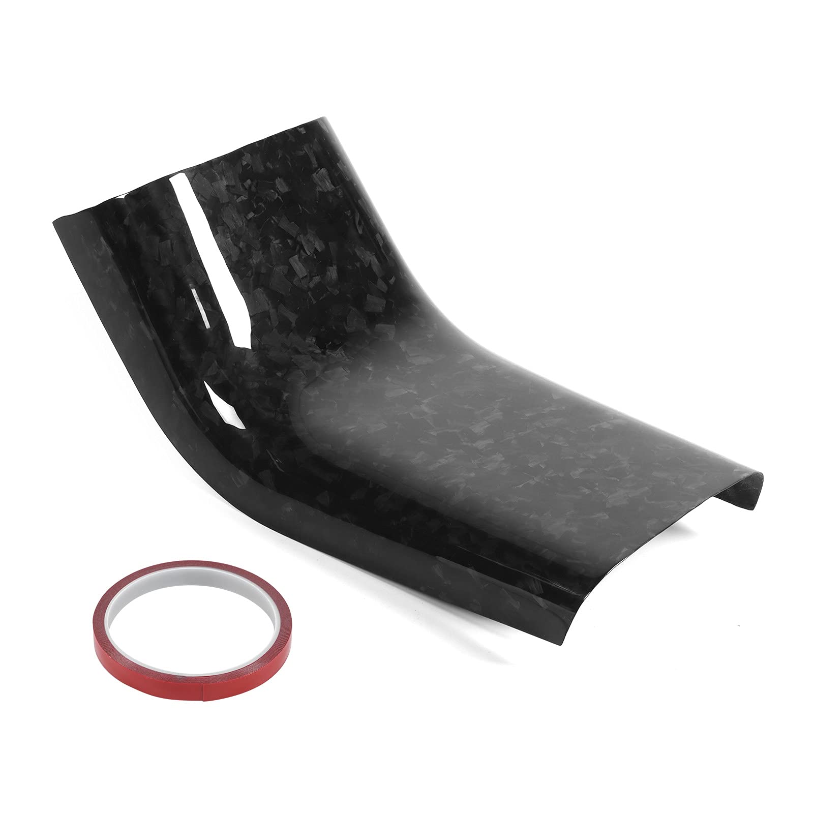 Brilluxa Armlehnenabdeckung, hintere Konsolenplatte, kompatibel mit 2018-2021, Carbon Faser Heckluftauslassabdeckung, Anti-Kick-Konsolen-Trimm-Panel (Brilliant marble carbon fiber) von Brilluxa